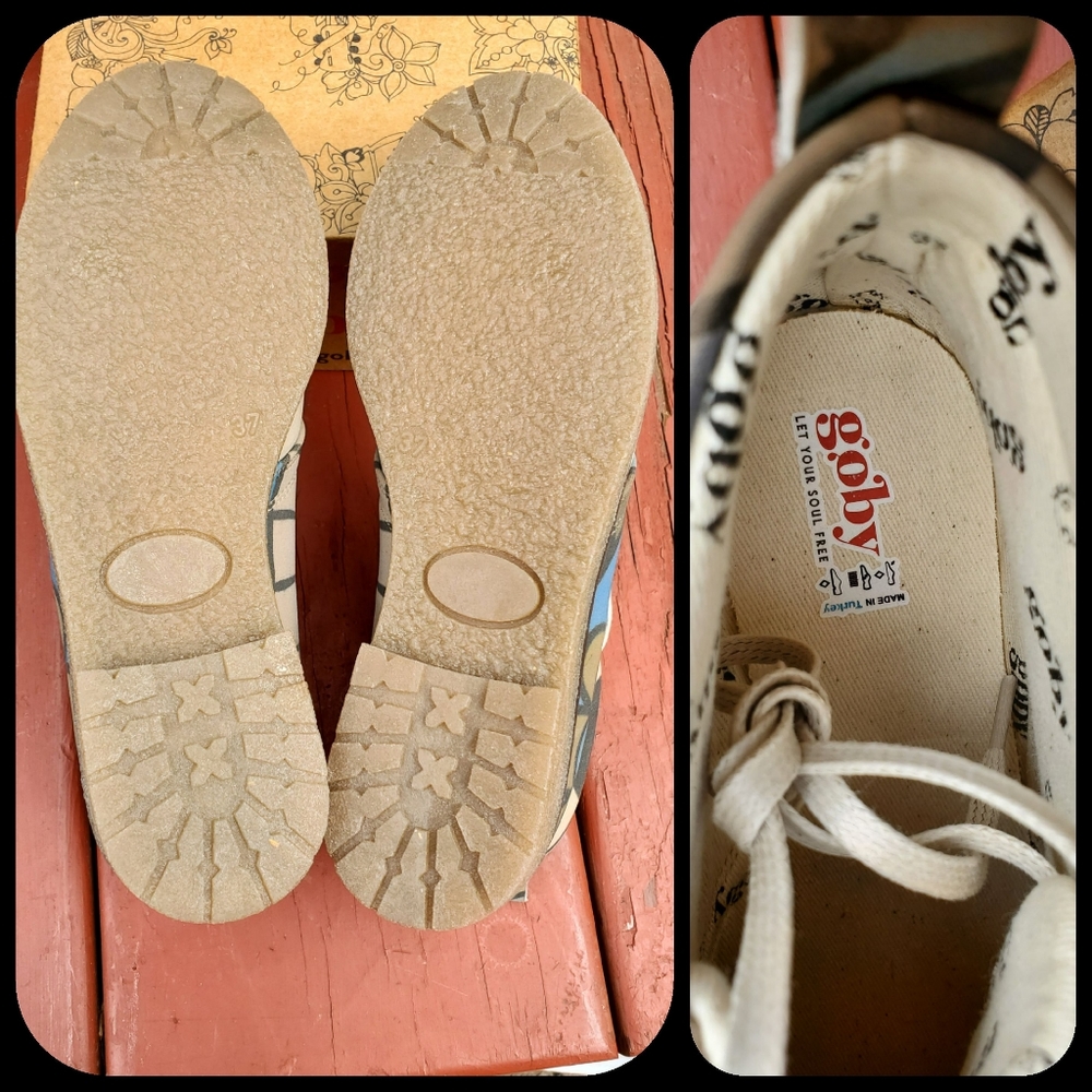 Goby🦉 wise Owl Vegan geometrical Boho RARE unique chukka boots desert shoes - Picture 16 of 16